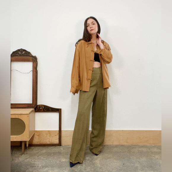 Lauren Ralph Lauren 100% Silk Wide Leg Trousers - SIze 12 - Picture 4 of 11